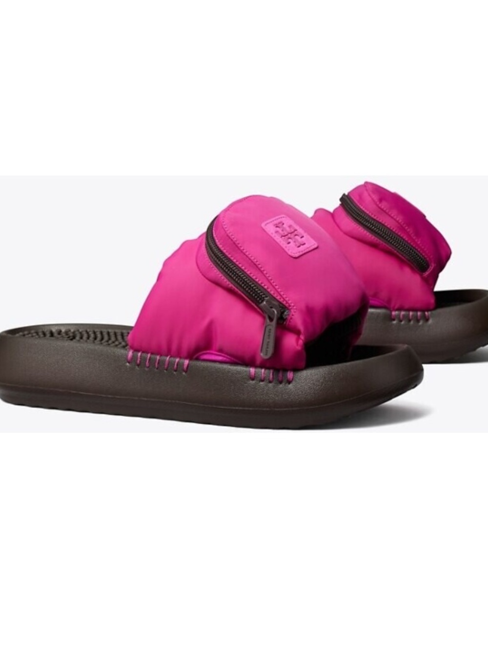 TOR BURCH Pink Slide zip pocket   Sandals with Padded Strap - Picture 11 of 16